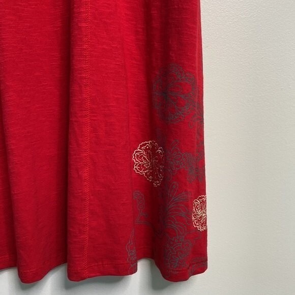 Aventura Schaffer Organic Cotton Floral Embroidery Sleeveless Dress Athleisure - Picture 7 of 15